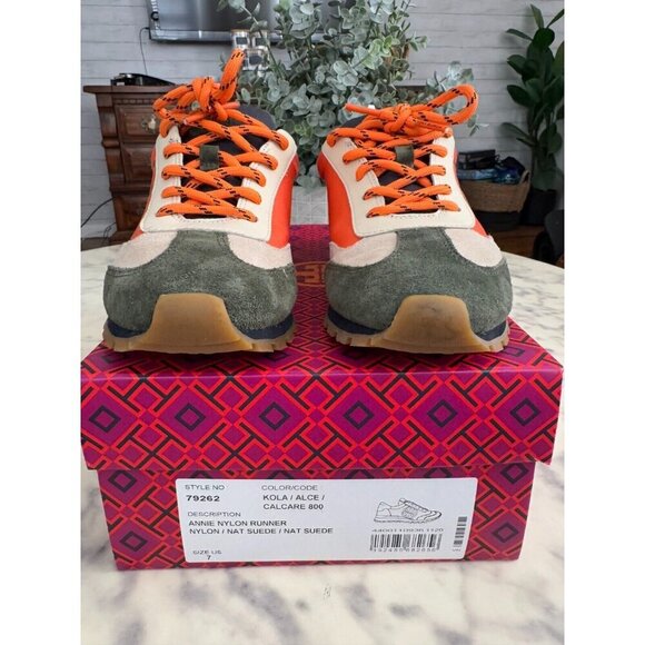 Tory Burch Kolaalce CalCare Annie Nylon Lace-Up Runner Sneakers Womens Size 7 - Picture 6 of 6